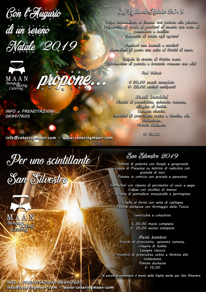 La Cena Di Natale Menu.Natale E Capodanno 2019 Cena Asporto Catering A Domicilio Roma Maan